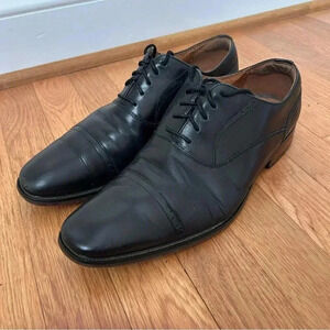 Florsheim Cap Toe Oxford Men’s Leather Lace Up Black Dress Shoes Size 9.5